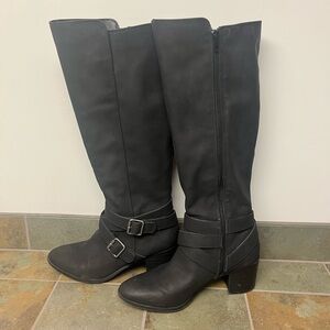 Black mid-calf boots. Woman’s size 7